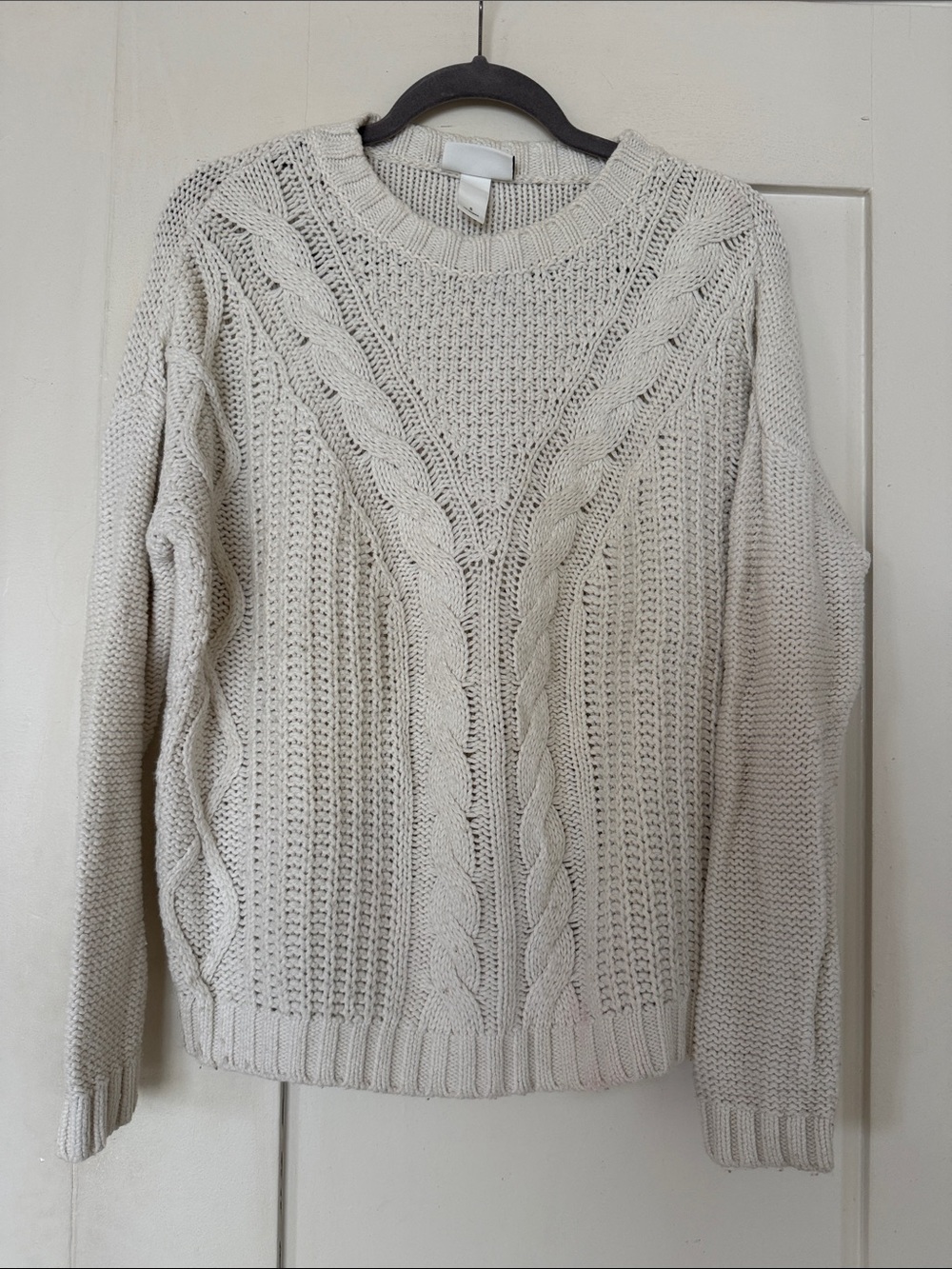 MONKI Classic Cream Cable Knit Sweater - Women